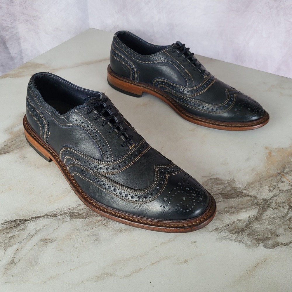 Allen Edmonds Neumok Size 8 D Men's Brogue Wingtip Oxfords Black